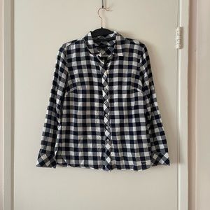 Talbots Checkered Button Down Top Size P